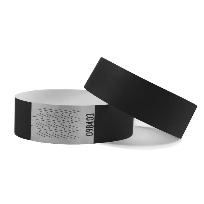 Plain Tyvek Wristbands Black