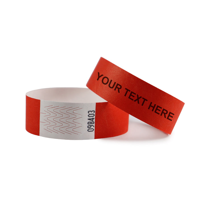 Custom Tyvek Wristbands Red