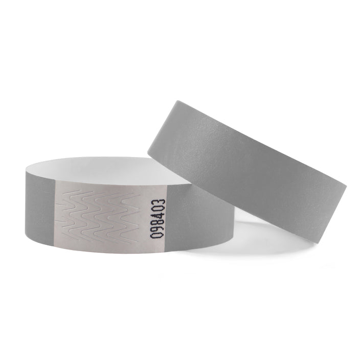 Plain Tyvek Wristbands Silver