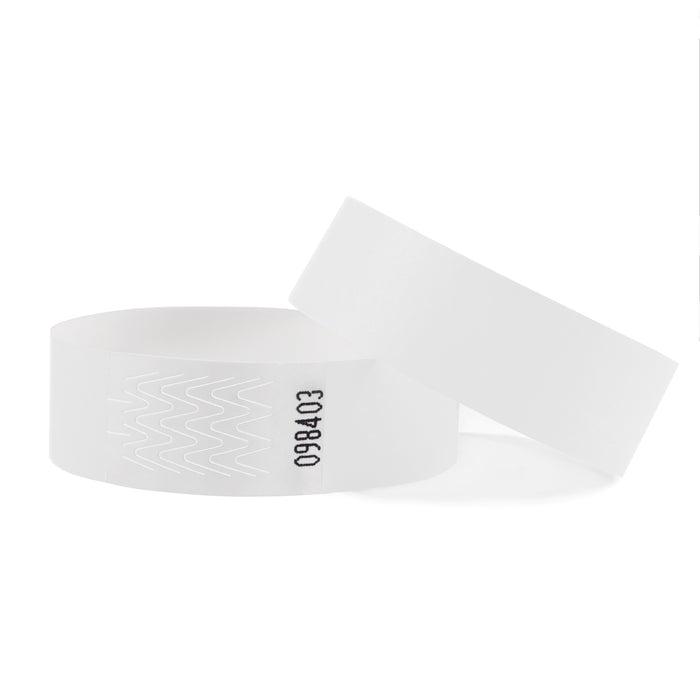 Plain Tyvek Wristbands White