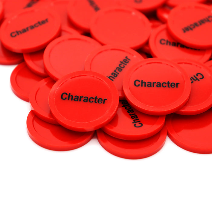 Red Tokens With Character in Black Default Title