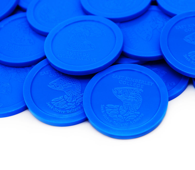 Custom Embossed Reward Tokens - MOQ 1000 One Side Embossing