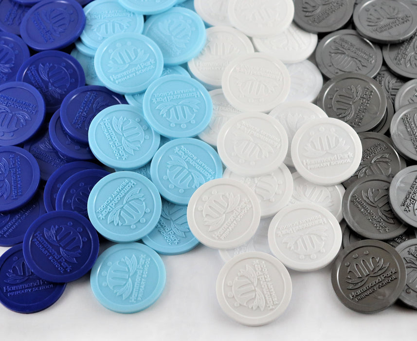 Custom Embossed Reward Tokens - MOQ 1000 One Side Embossing