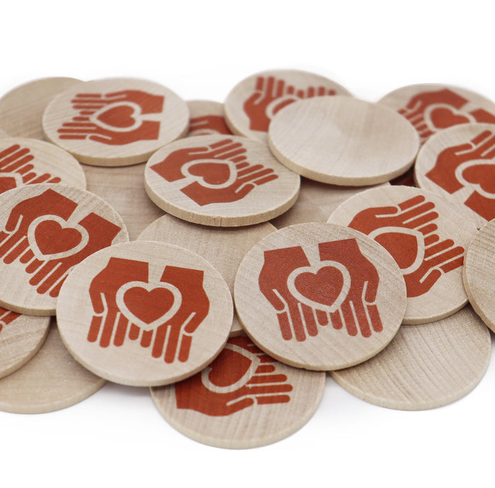 Custom Printed Eco-Friendly Maple Wood Tokens - MOQ 10 One Side Printing