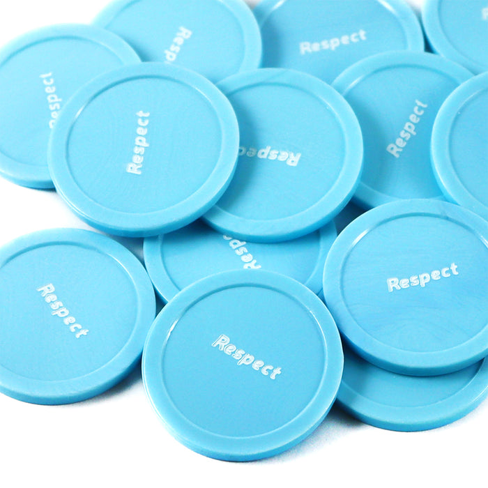 Light Blue Tokens With Respect in White Default Title