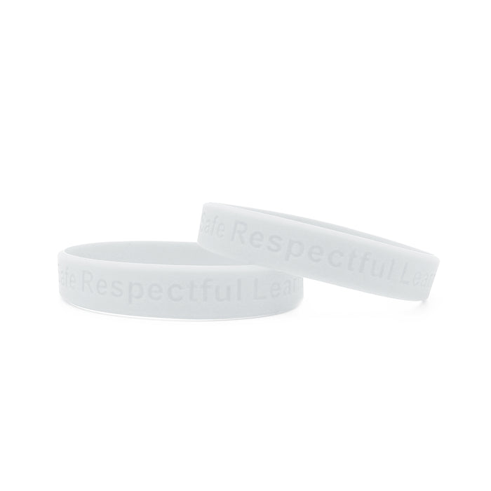 White Debossed Silicone Wristbands Default Title