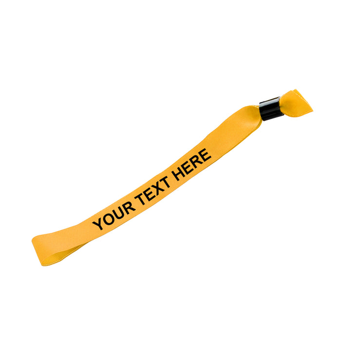 Personalised Fabric Wristbands - Yellow Black