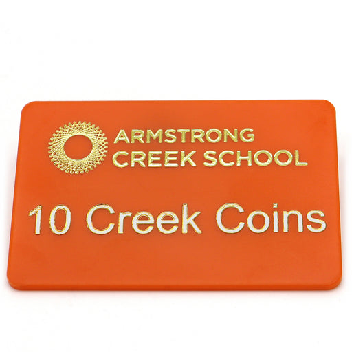 Custom Printed Rectangular Shaped Reward Tokens - MOQ 1000 One Side Printing