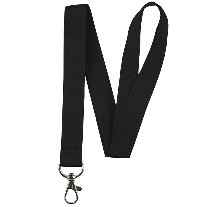 Black Plain Fabric Lanyard