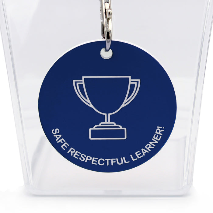 Blue Acrylic Reward Medal - Safe Respectful Learner!