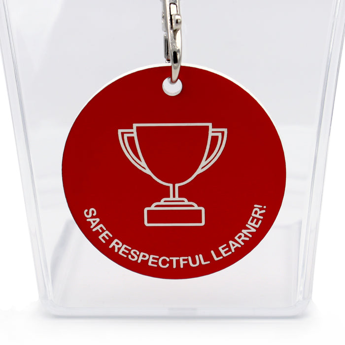 Red Acrylic Reward Medal - Safe Respectful Learner!