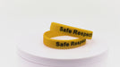 Video of yellow silicone wristbands with black printing
