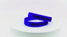 Video of blue silicone wristbands with black printing