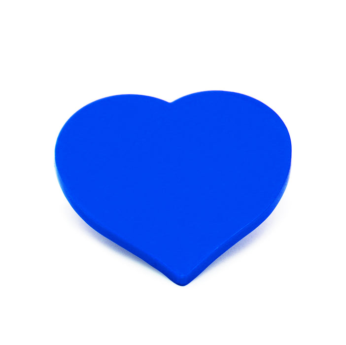 Heart Shaped Tokens 40mm - Blue
