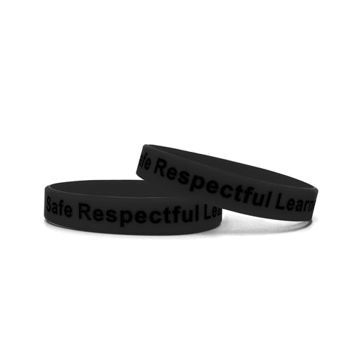 Black Printed Silicone Wristbands Black