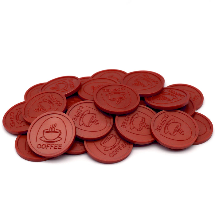 Red Coffee Drink Tokens | CombiCraft Australia