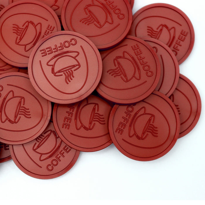 Red Coffee Drink Tokens | CombiCraft Australia