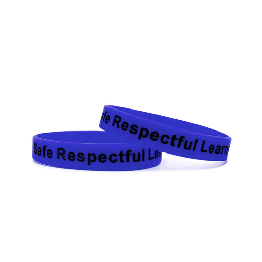 Dark Blue Printed Silicone Wristbands Black