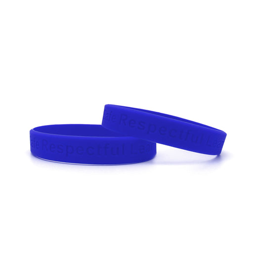 Dark Blue Debossed Silicone Wristbands Default Title