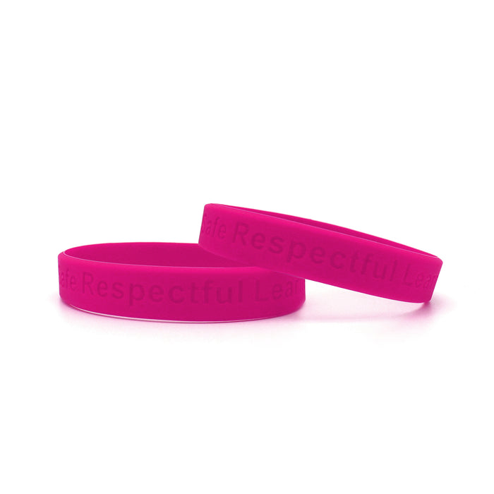 Dark Pink Debossed Silicone Wristbands