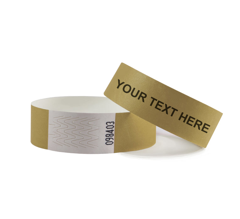 Custom Tyvek Wristbands - Gold