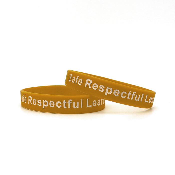 Gold Printed Silicone Wristbands