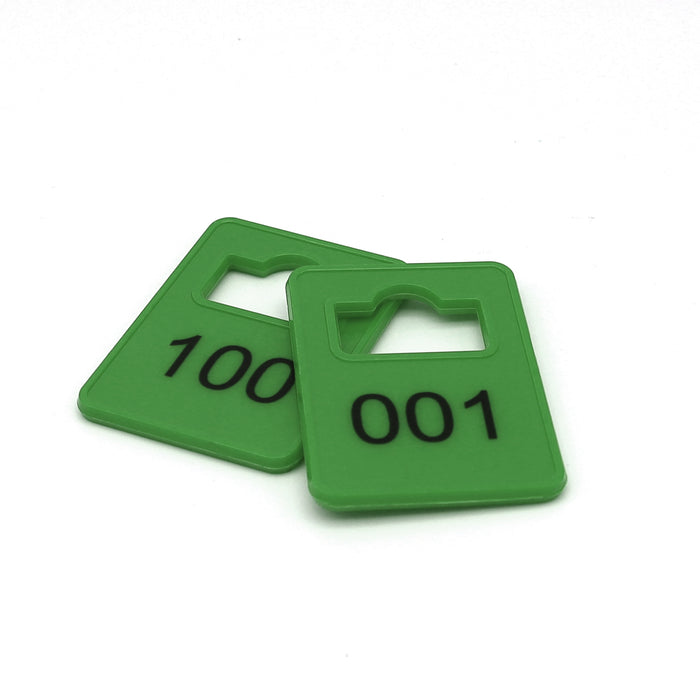 Plastic Cloakroom Tags - Green