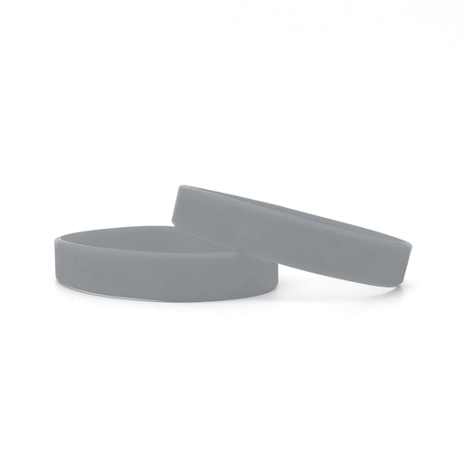 CombiCraft | Silver Plain Silicone Wristbands