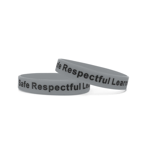 Silver Printed Silicone Wristbands Black