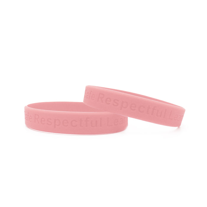 Light Pink Debossed Silicone Wristbands