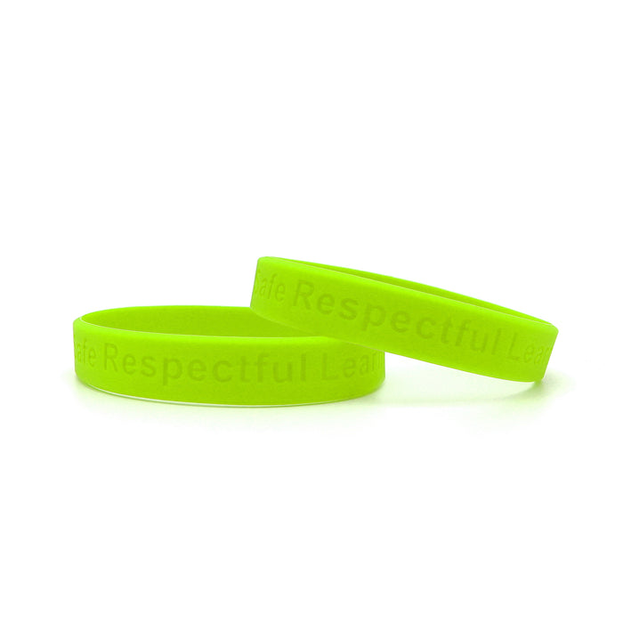 Lime Green Debossed Silicone Wristbands