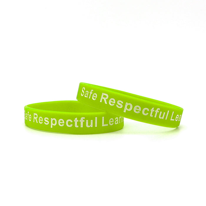 Lime Green Printed Silicone Wristbands