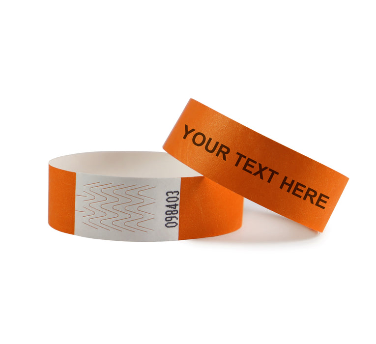 Custom Tyvek Wristbands - Orange