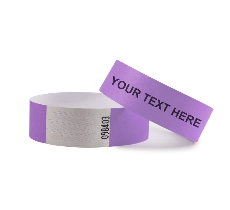 Custom Purple Tyvek Wristbands