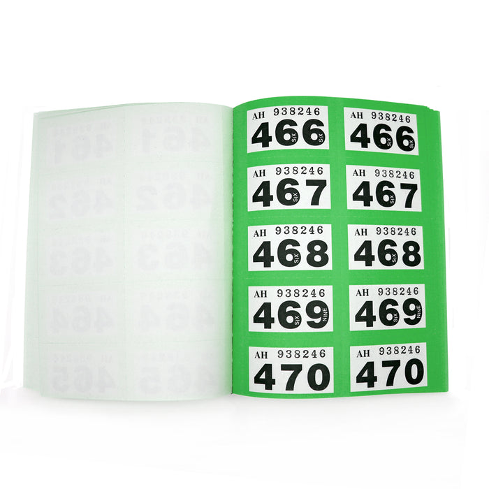 Inside Page Of A Green Raffle Ticket Book