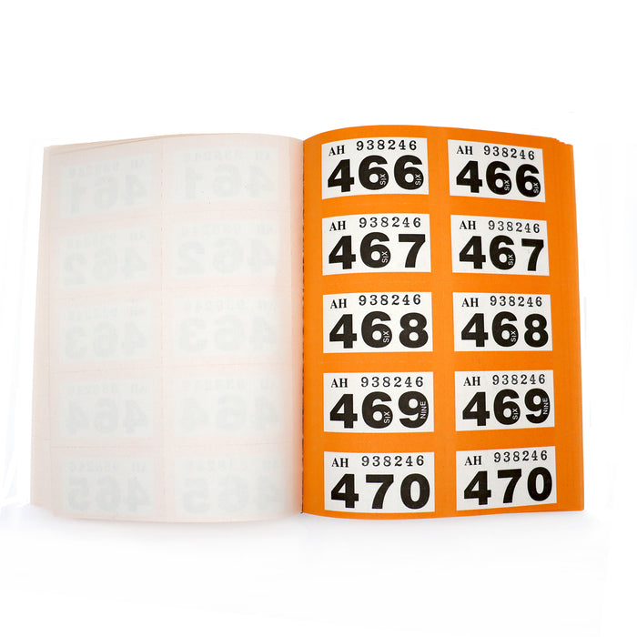 Inside Page Of An Orange Raffle Ticket Book