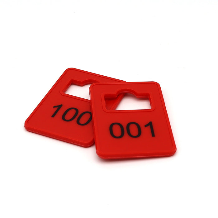 Plastic Cloakroom Tags - Red