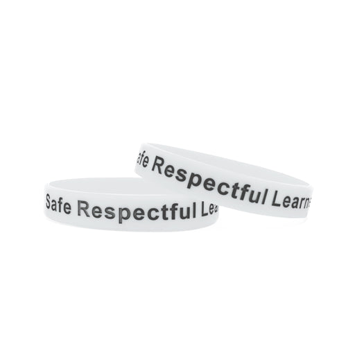 White Printed Silicone Wristbands