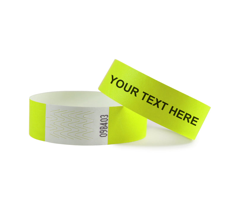 Custom Tyvek Wristbands - Yellow