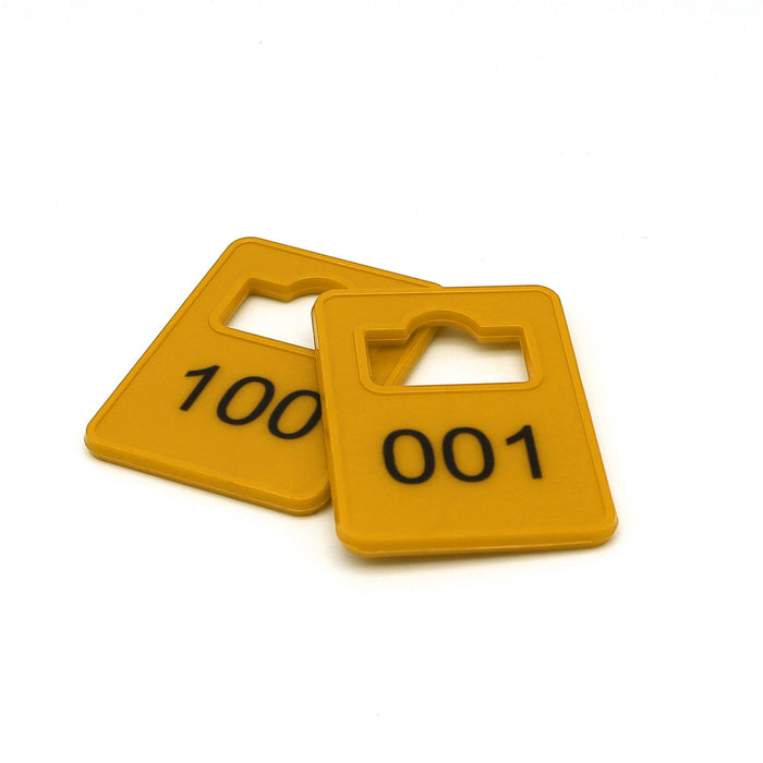 Plastic Cloakroom Tags - Yellow