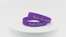 video of purple silicone wristbands with white printing