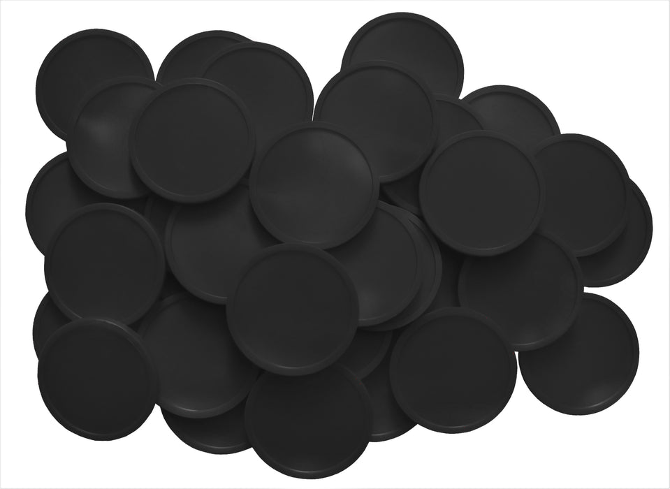 Black Plain Event Plastic Tokens