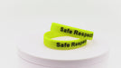 Video of neon yellow silicone wristbands with black printing