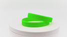 Video of neon green silicone wristbands with debossing